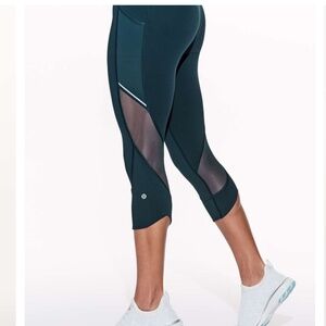 Lululemon Home Stretch Crop Leggings Tights 4 19” Submarine